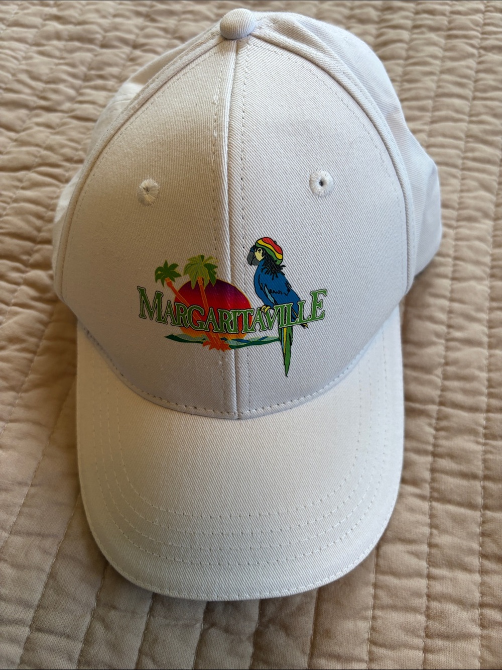 Margaritaville White Baseball Cap with Black Trim